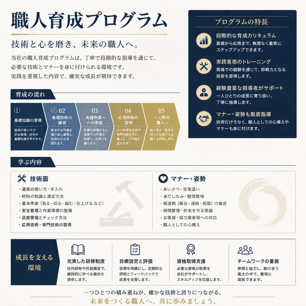 職人育成プログラムの魅力